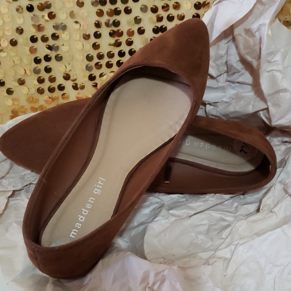 Madden Girl brown pointed toe flats